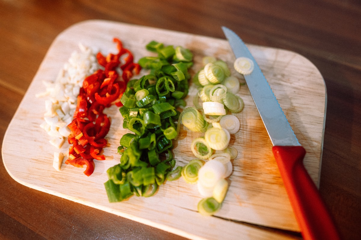 Batch cooking preparation with organized containers and fresh ingredients